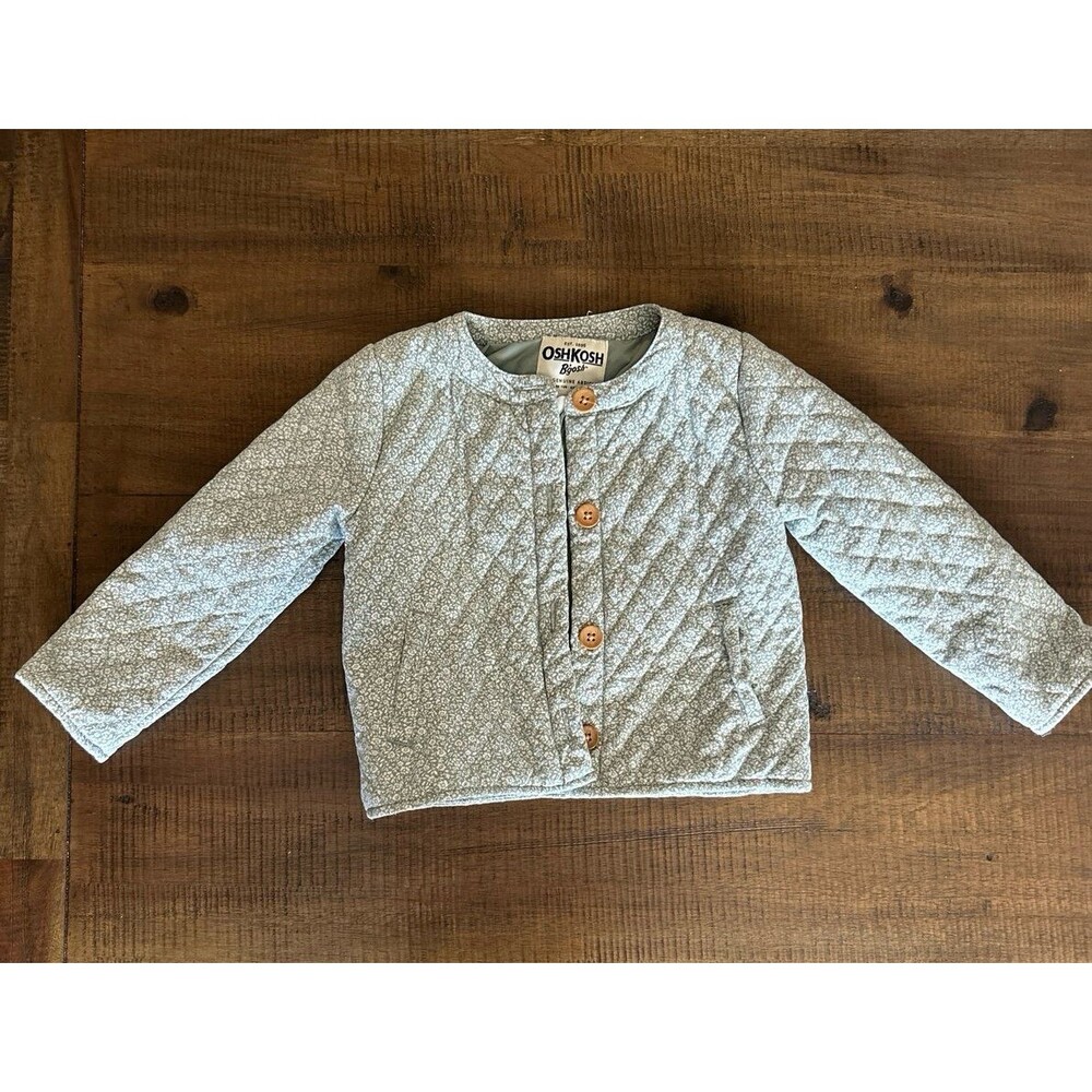 Oshkosh b’gosh spring green floral jacket quilted